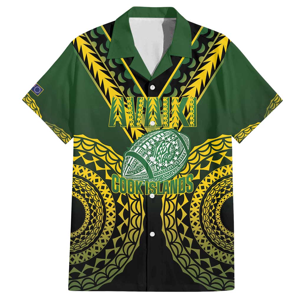 Custom Avaiki Cook Islands Rugby Family Matching Off Shoulder Maxi Dress and Hawaiian Shirt Kuki Airani Tatau Black - Polynesian Pride