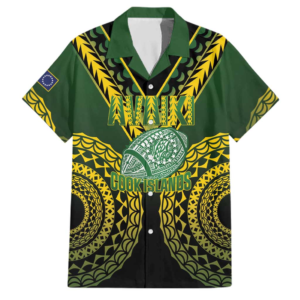 Custom Avaiki Cook Islands Rugby Family Matching Puletasi and Hawaiian Shirt Kuki Airani Tatau Black LT14 Dad's Shirt - Short Sleeve Black - Polynesian Pride