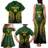 Custom Avaiki Cook Islands Rugby Family Matching Tank Maxi Dress and Hawaiian Shirt Kuki Airani Tatau Black - Polynesian Pride