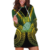 Custom Avaiki Cook Islands Rugby Hoodie Dress Kuki Airani Tatau Black - Polynesian Pride