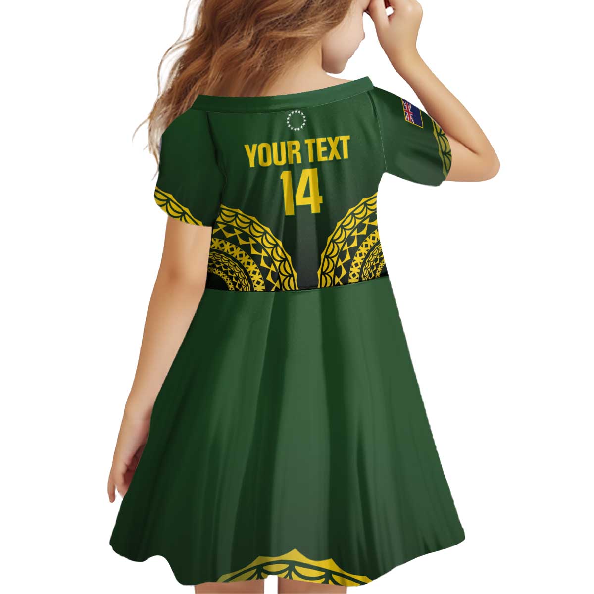 Custom Avaiki Cook Islands Rugby Kid Short Sleeve Dress Kuki Airani Tatau Black LT14 - Polynesian Pride
