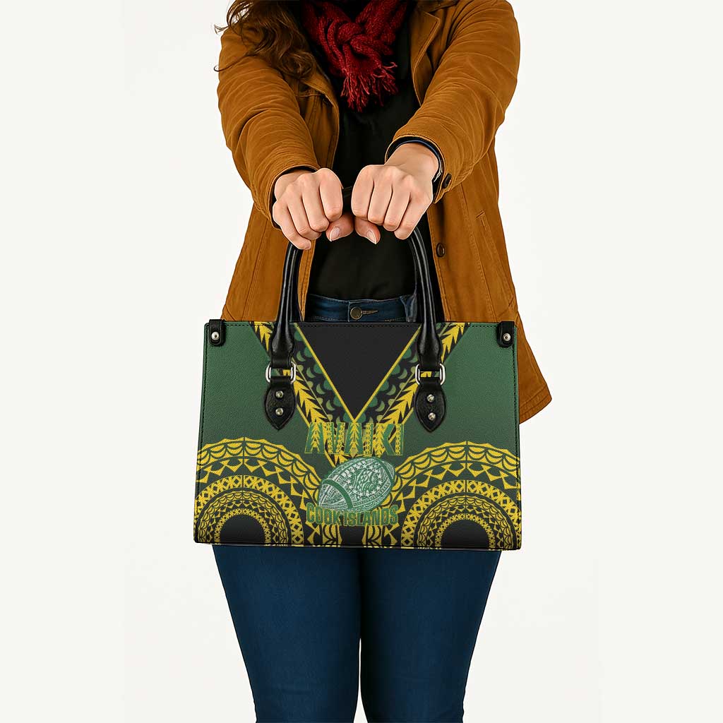 Avaiki Cook Islands Rugby Leather Bag Kuki Airani Tatau Black - Polynesian Pride