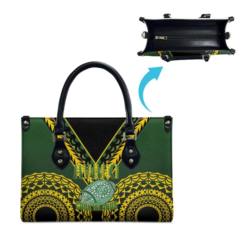 Avaiki Cook Islands Rugby Leather Bag Kuki Airani Tatau Black - Polynesian Pride
