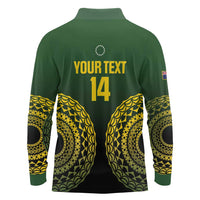 Custom Avaiki Cook Islands Rugby Long Sleeve Polo Shirt Kuki Airani Tatau Black LT14 - Polynesian Pride