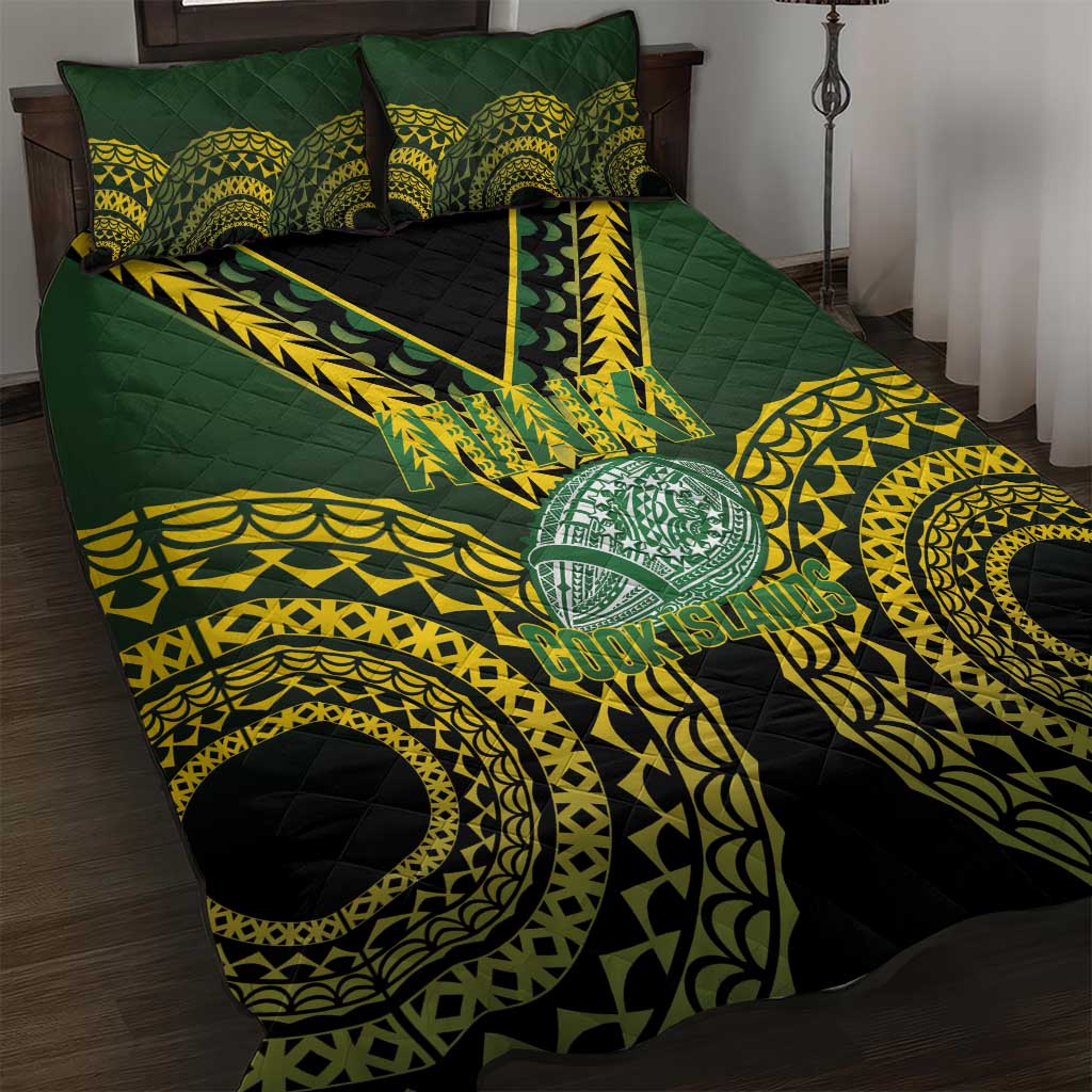 Avaiki Cook Islands Rugby Quilt Bed Set Kuki Airani Tatau Black LT14 Black - Polynesian Pride