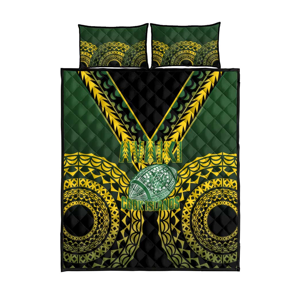 Avaiki Cook Islands Rugby Quilt Bed Set Kuki Airani Tatau Black LT14 - Polynesian Pride