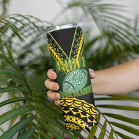 Custom Avaiki Cook Islands Rugby Skinny Tumbler Kuki Airani Tatau Black - Polynesian Pride