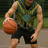 Custom Avaiki Cook Islands Rugby Sleeveless Hoodie Kuki Airani Tatau Black LT14 - Polynesian Pride
