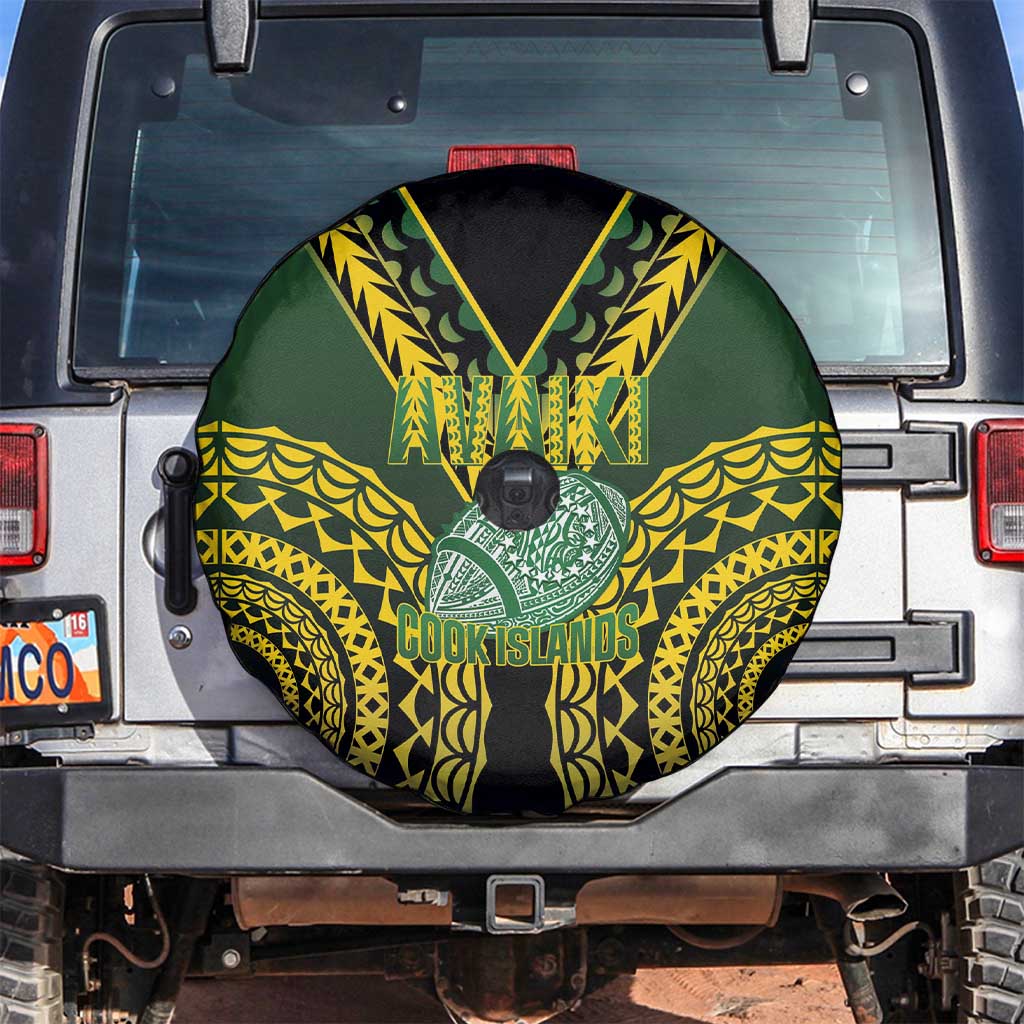 Avaiki Cook Islands Rugby Spare Tire Cover Kuki Airani Tatau Black LT14 Black - Polynesian Pride