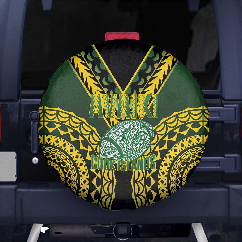 Avaiki Cook Islands Rugby Spare Tire Cover Kuki Airani Tatau Black LT14 No hole Black - Polynesian Pride