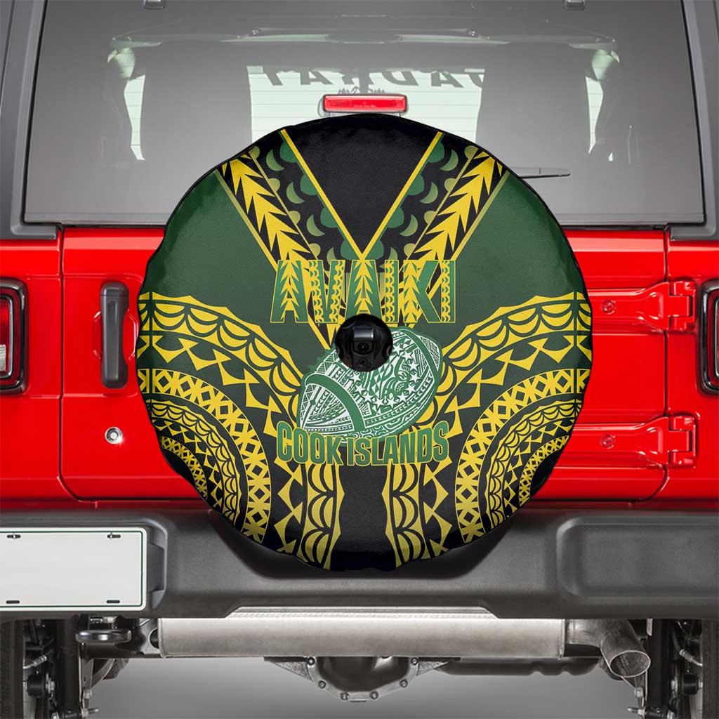 Avaiki Cook Islands Rugby Spare Tire Cover Kuki Airani Tatau Black LT14 - Polynesian Pride