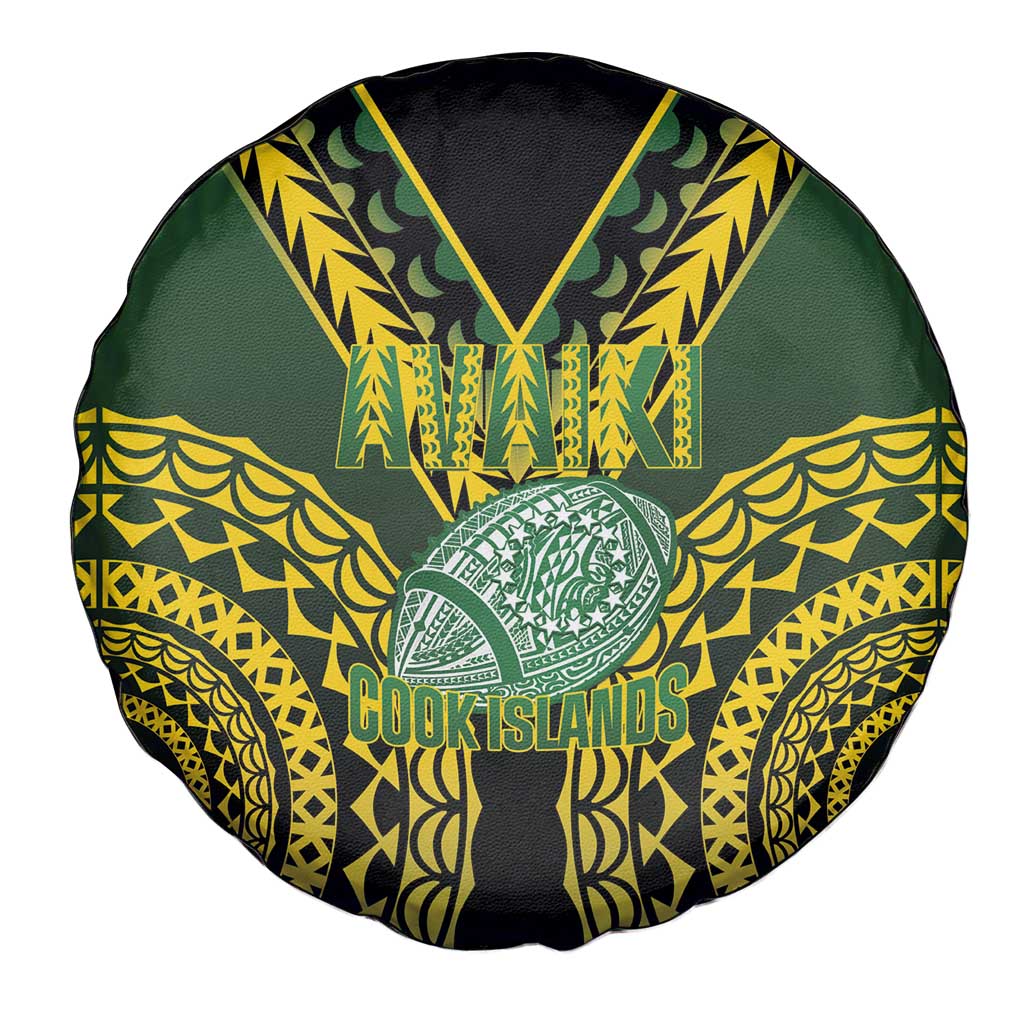 Avaiki Cook Islands Rugby Spare Tire Cover Kuki Airani Tatau Black LT14 - Polynesian Pride
