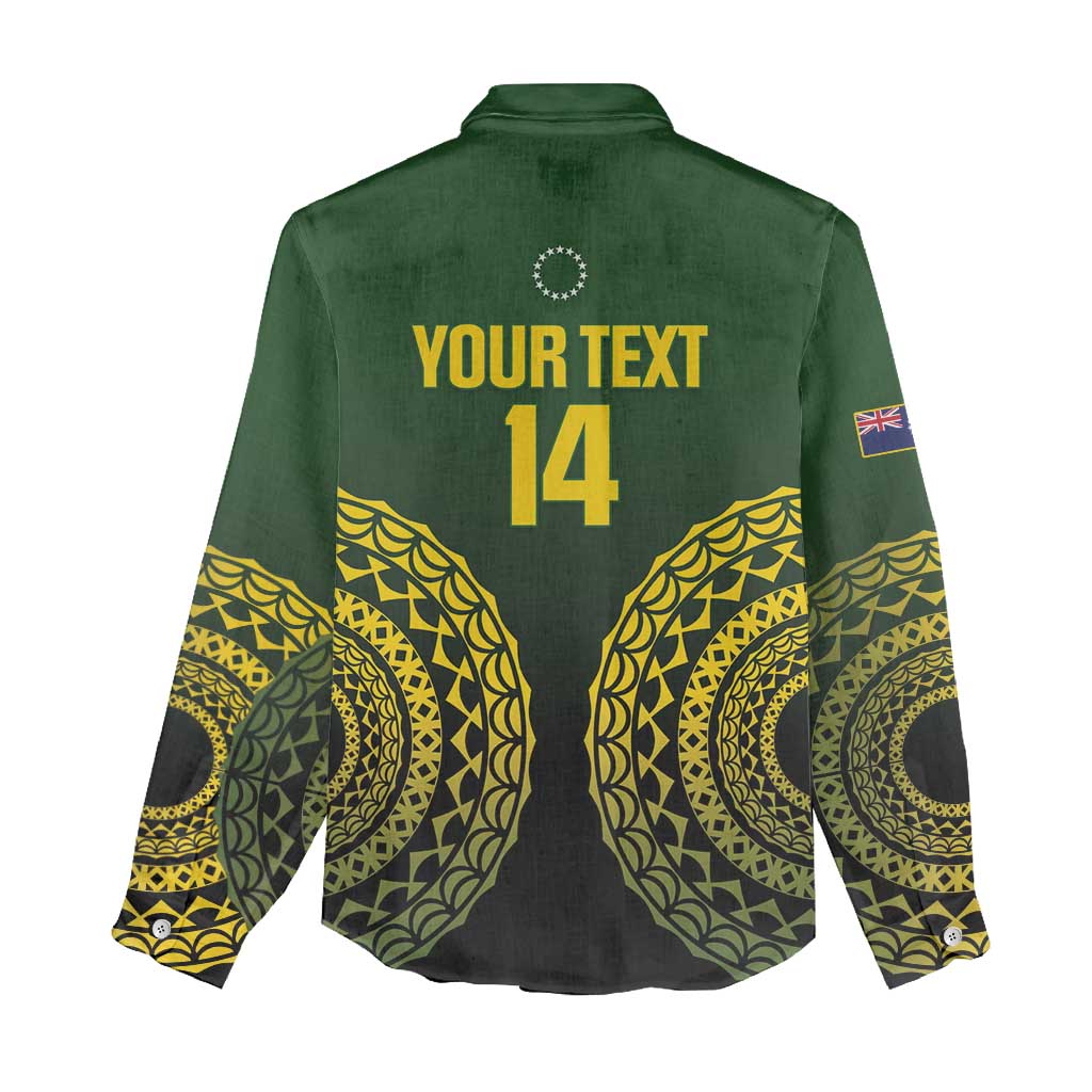 Custom Avaiki Cook Islands Rugby Women Casual Shirt Kuki Airani Tatau Black LT14 - Polynesian Pride
