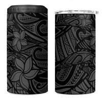 Polynesia 4 in 1 Can Cooler Tumbler Polynesian Pattern Mix Plumeria Black LT14 One Size: 16 oz Black - Polynesian Pride