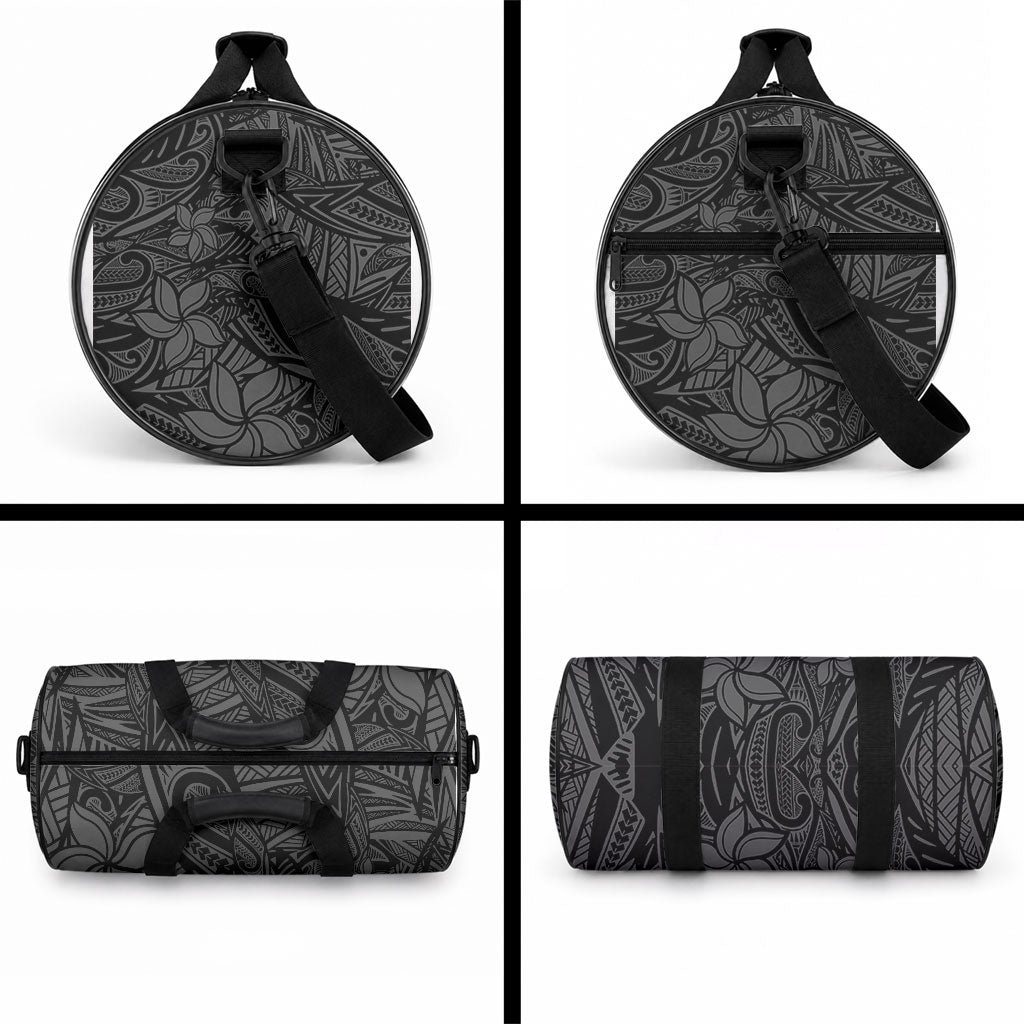 Polynesia Duffle Bag Polynesian Pattern Mix Plumeria Black
