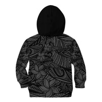 Polynesia Kid Hoodie Polynesian Pattern Mix Plumeria Black LT14 - Polynesian Pride