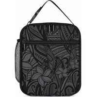 Polynesia Lunch Bag Polynesian Pattern Mix Plumeria Black