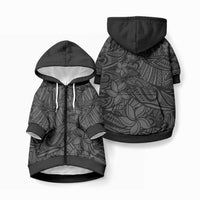Polynesia Pet Hoodie Polynesian Pattern Mix Plumeria Black