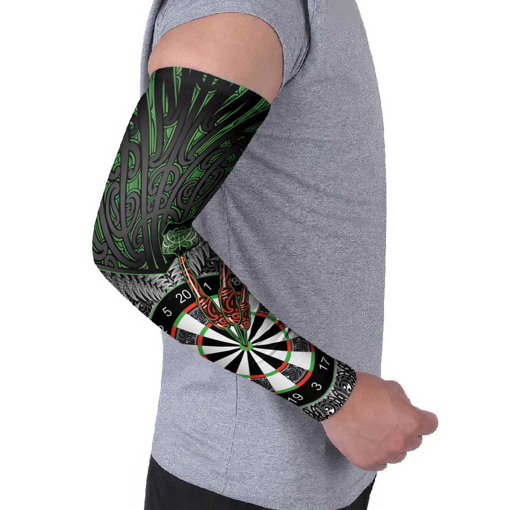 Personalised New Zealand Darts Arm Sleeves Dartboard Maori Fern Puhoro Art LT14 - Polynesian Pride