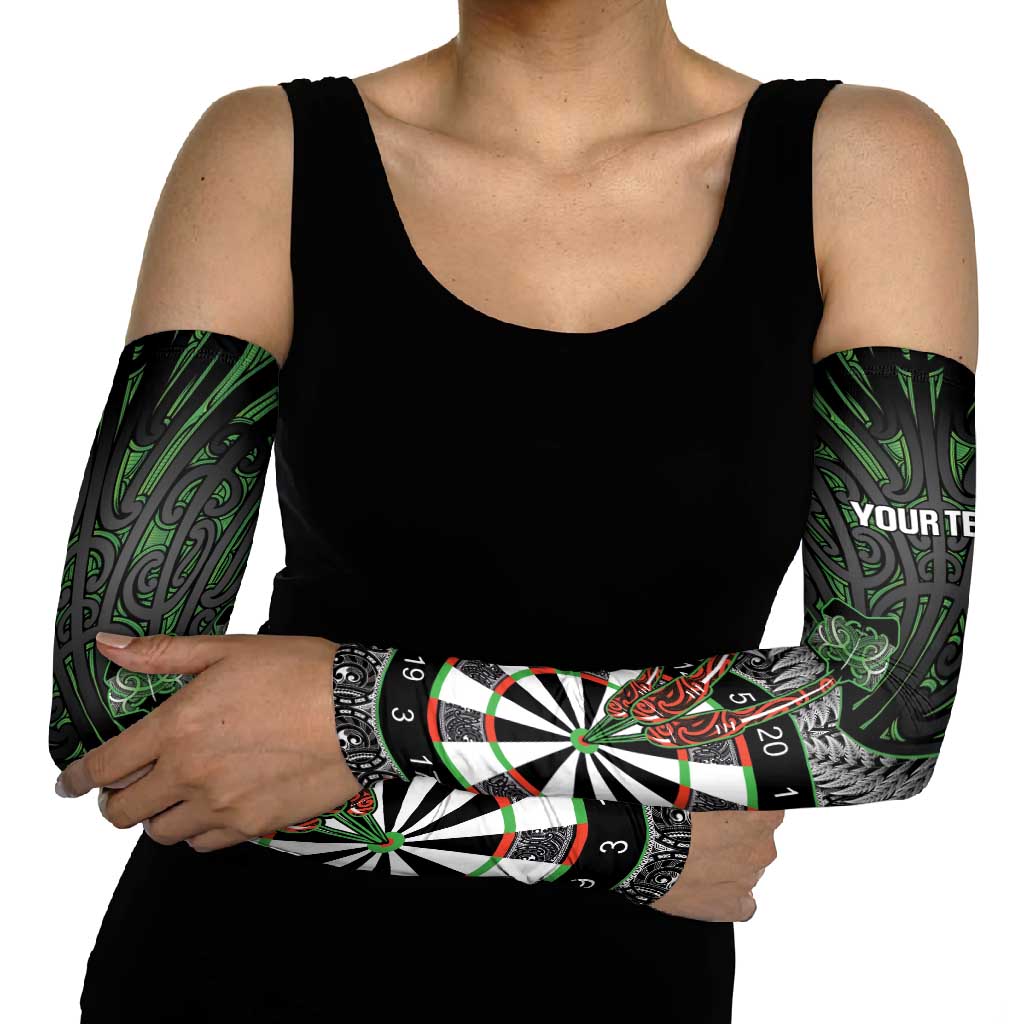 Personalised New Zealand Darts Arm Sleeves Dartboard Maori Fern Puhoro Art LT14 - Polynesian Pride