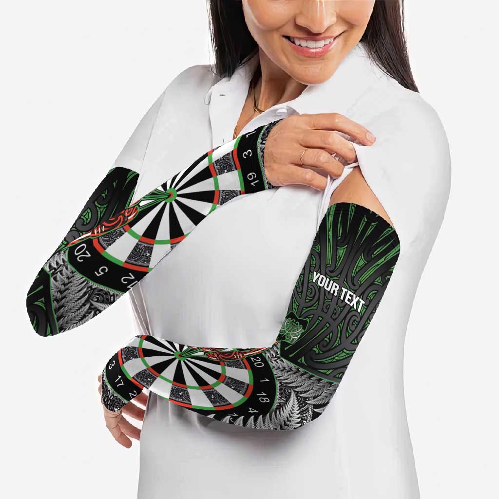 Personalised New Zealand Darts Arm Sleeves Dartboard Maori Fern Puhoro Art LT14 - Polynesian Pride