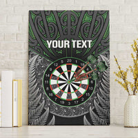 Personalised New Zealand Darts Canvas Wall Art Dartboard Maori Fern Puhoro Art