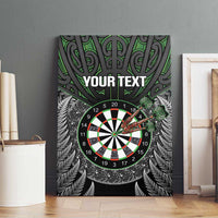 Personalised New Zealand Darts Canvas Wall Art Dartboard Maori Fern Puhoro Art