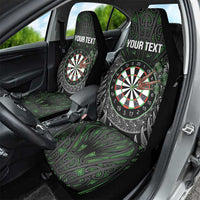 Personalised New Zealand Darts Car Seat Cover Dartboard Maori Fern Puhoro Art