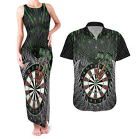 Personalised New Zealand Darts Couples Matching Tank Maxi Dress and Hawaiian Shirt Dartboard Maori Fern Puhoro Art