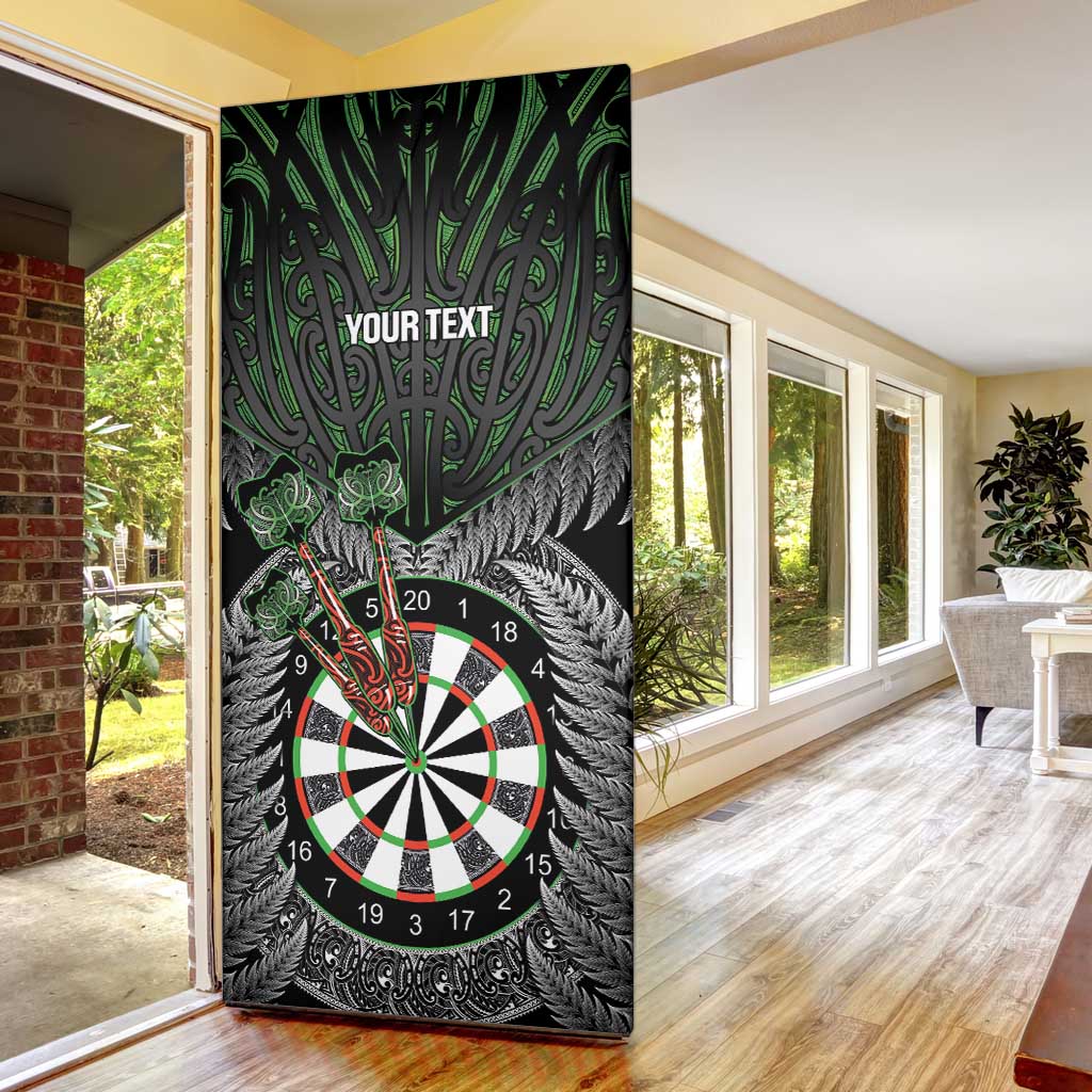 Personalised New Zealand Darts Door Cover Dartboard Maori Fern Puhoro Art - Polynesian Pride