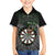 Personalised New Zealand Darts Family Matching Long Sleeve Bodycon Dress and Hawaiian Shirt Dartboard Maori Fern Puhoro Art
