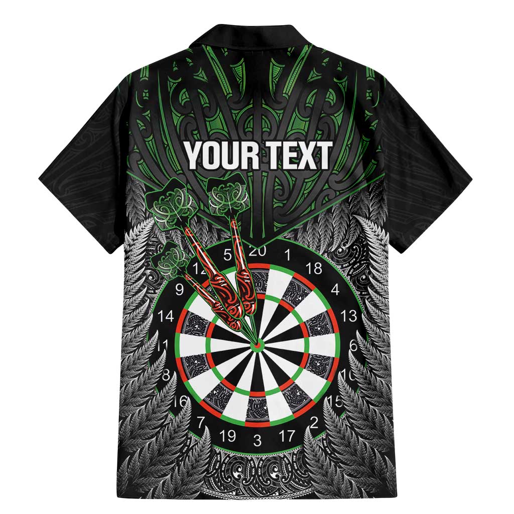 Personalised New Zealand Darts Family Matching Mermaid Dress and Hawaiian Shirt Dartboard Maori Fern Puhoro Art