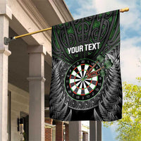 Personalised New Zealand Darts Garden Flag Dartboard Maori Fern Puhoro Art