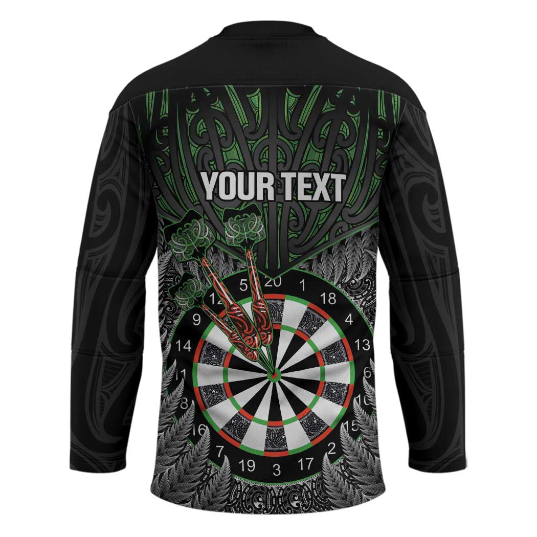 Personalised New Zealand Darts Hockey Jersey Dartboard Maori Fern Puhoro Art LT14 - Polynesian Pride