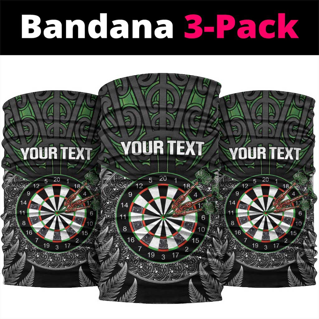 Personalised New Zealand Darts Neck Gaiter Dartboard Maori Fern Puhoro Art LT14 package One Size: 25*50cm Black - Polynesian Pride