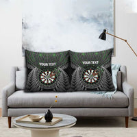Personalised New Zealand Darts Pillow Cover Dartboard Maori Fern Puhoro Art LT14 - Polynesian Pride