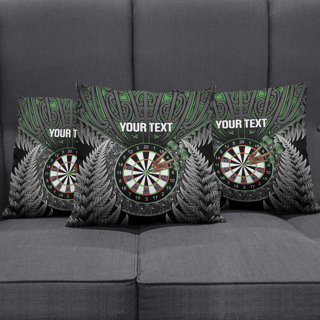 Personalised New Zealand Darts Pillow Cover Dartboard Maori Fern Puhoro Art LT14 - Polynesian Pride