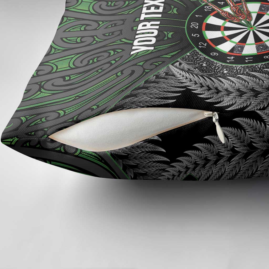 Personalised New Zealand Darts Pillow Cover Dartboard Maori Fern Puhoro Art LT14 - Polynesian Pride