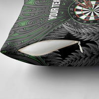 Personalised New Zealand Darts Pillow Cover Dartboard Maori Fern Puhoro Art LT14 - Polynesian Pride