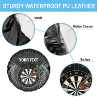 Personalised New Zealand Darts Spare Tire Cover Dartboard Maori Fern Puhoro Art
