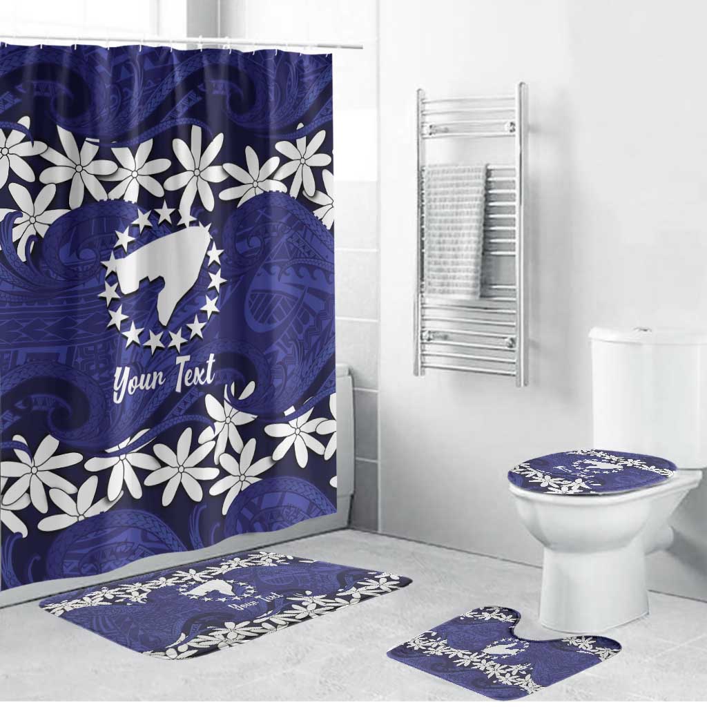 Personalised Cook Islands Pukapuka Bathroom Set Tiare Maori Polynesian Waves Tattoo