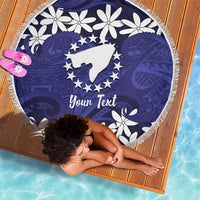 Personalised Cook Islands Pukapuka Beach Blanket Tiare Maori Polynesian Waves Tattoo