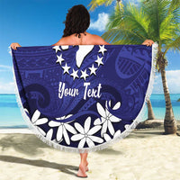 Personalised Cook Islands Pukapuka Beach Blanket Tiare Maori Polynesian Waves Tattoo