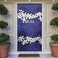 Personalised Cook Islands Pukapuka Door Cover Tiare Maori Polynesian Waves Tattoo LT14 Blue - Polynesian Pride