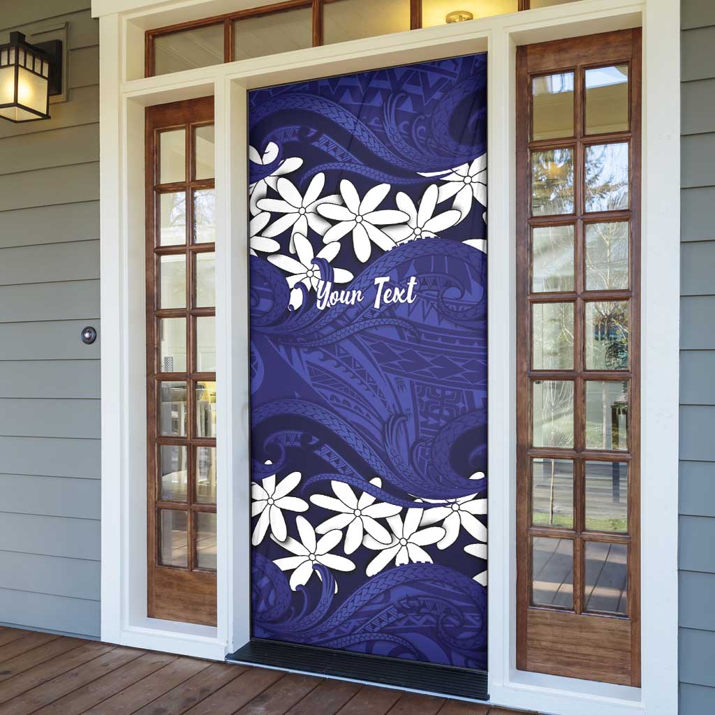 Personalised Cook Islands Pukapuka Door Cover Tiare Maori Polynesian Waves Tattoo LT14 - Polynesian Pride