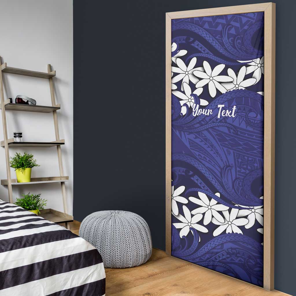 Personalised Cook Islands Pukapuka Door Cover Tiare Maori Polynesian Waves Tattoo LT14 - Polynesian Pride