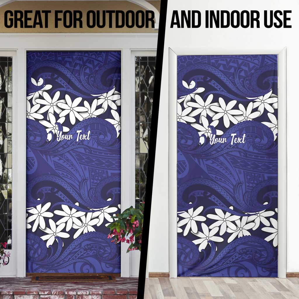 Personalised Cook Islands Pukapuka Door Cover Tiare Maori Polynesian Waves Tattoo LT14 - Polynesian Pride