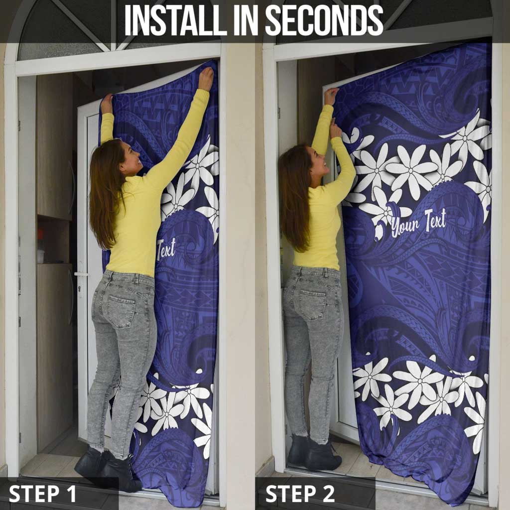 Personalised Cook Islands Pukapuka Door Cover Tiare Maori Polynesian Waves Tattoo LT14 - Polynesian Pride