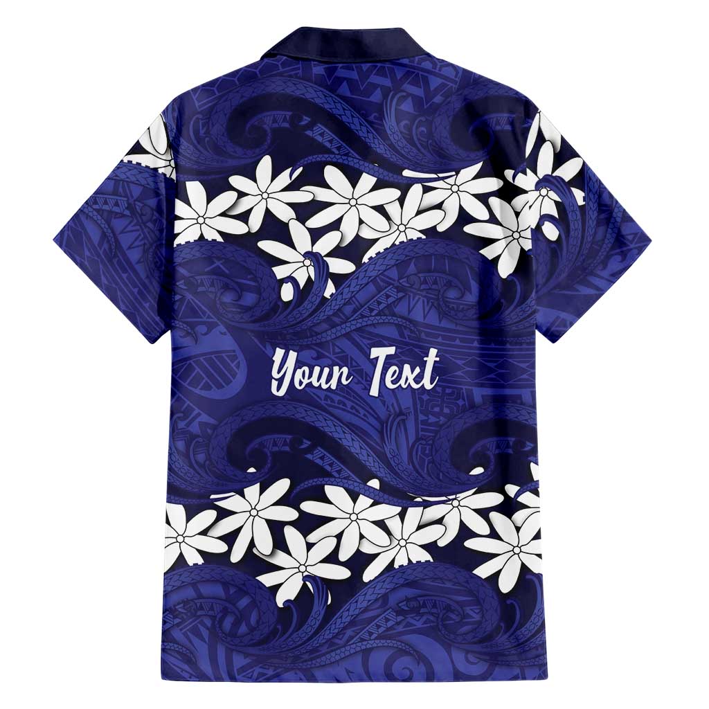 Personalised Cook Islands Pukapuka Family Matching Off Shoulder Maxi Dress and Hawaiian Shirt Tiare Maori Polynesian Waves Tattoo LT14 - Polynesian Pride