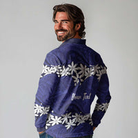 Personalised Cook Islands Pukapuka Long Sleeve Polo Shirt Tiare Maori Polynesian Waves Tattoo